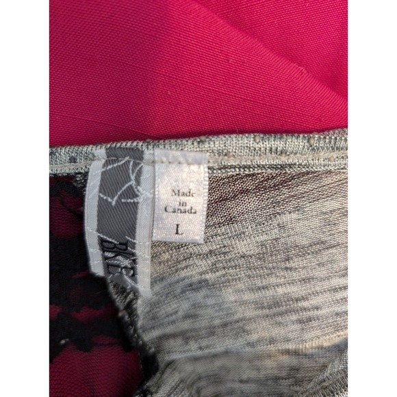 BKE Women's Gray Top Black Lace Insert 3/4 Sleeves Large - Picture 9 of 9